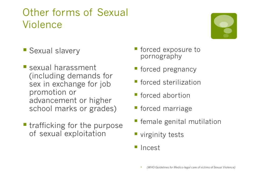 other forms of sexual violence