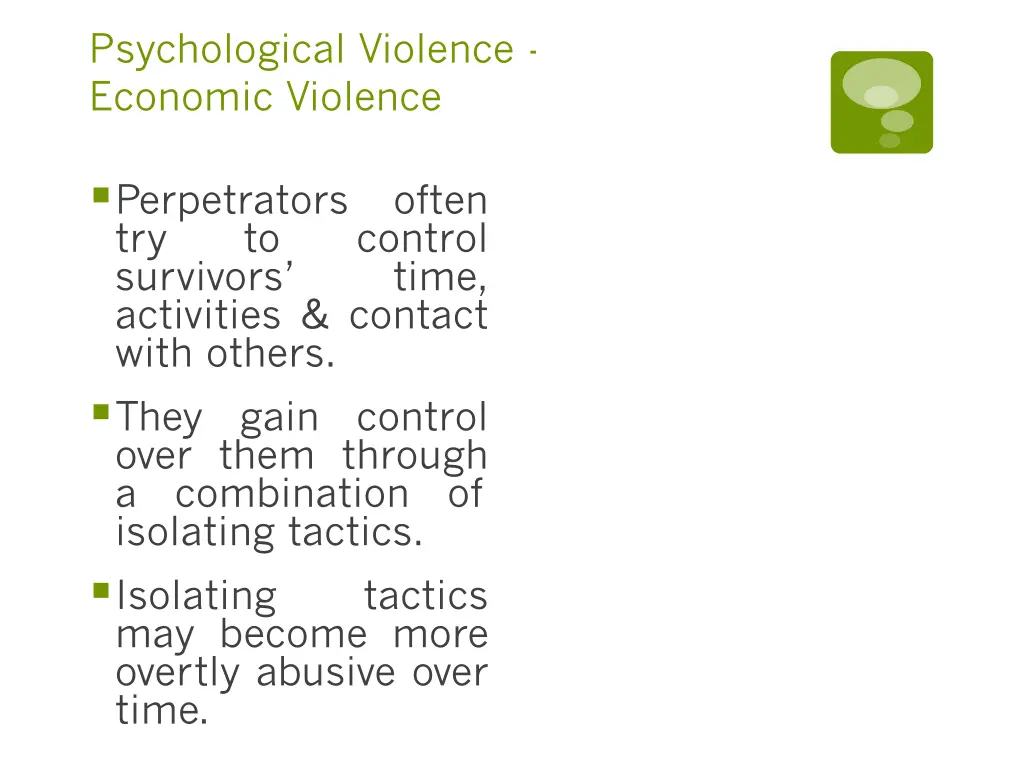 psychological violence economic violence