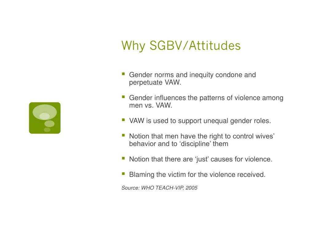 why sgbv attitudes