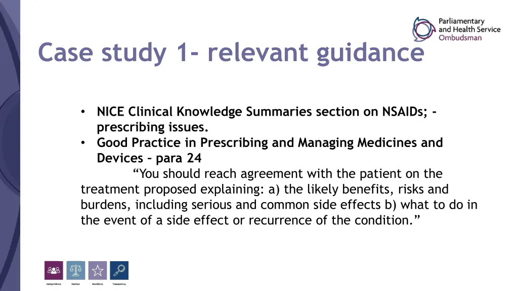 case study 1 relevant guidance