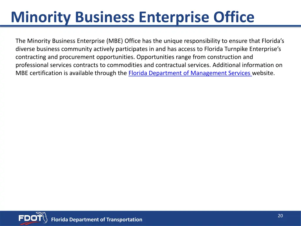 minority business enterprise office