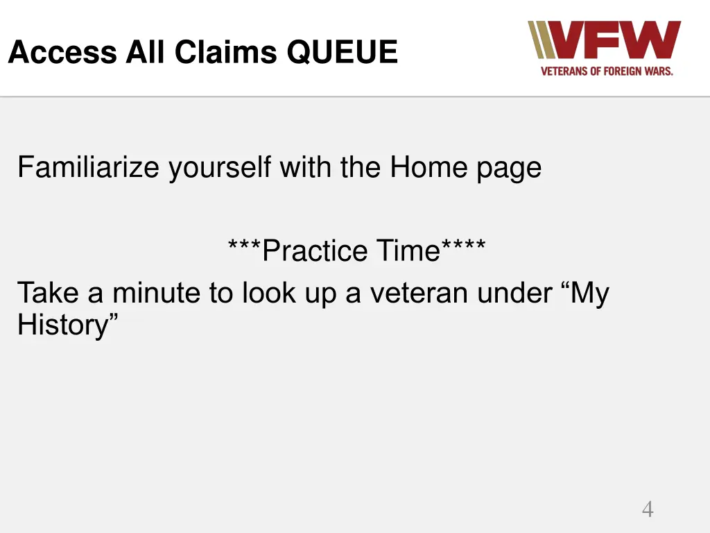 access all claims queue