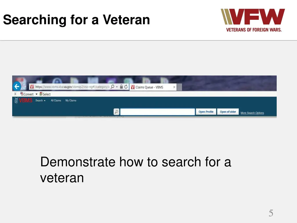 searching for a veteran