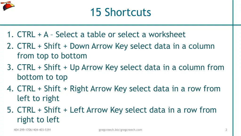 15 shortcuts