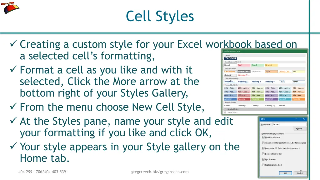 cell styles