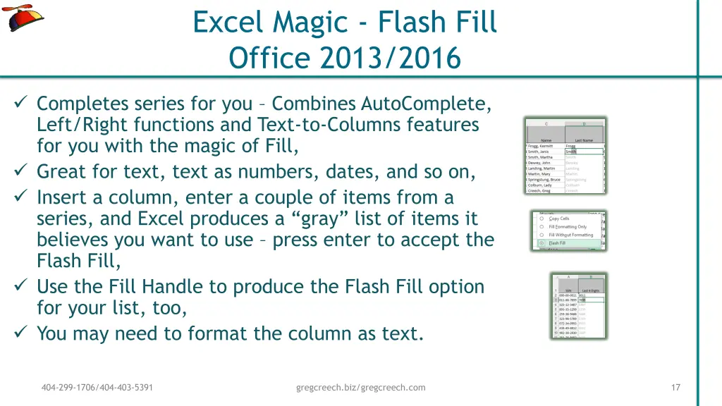 excel magic flash fill office 2013 2016