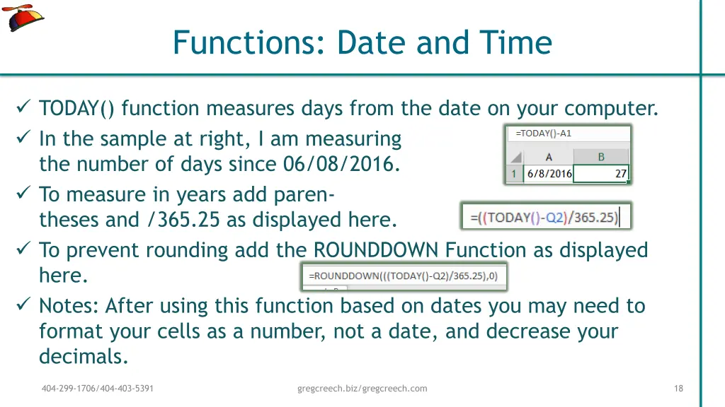 functions date and time