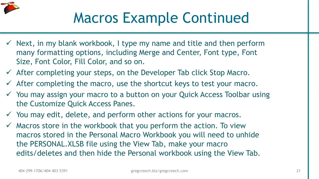 macros example continued