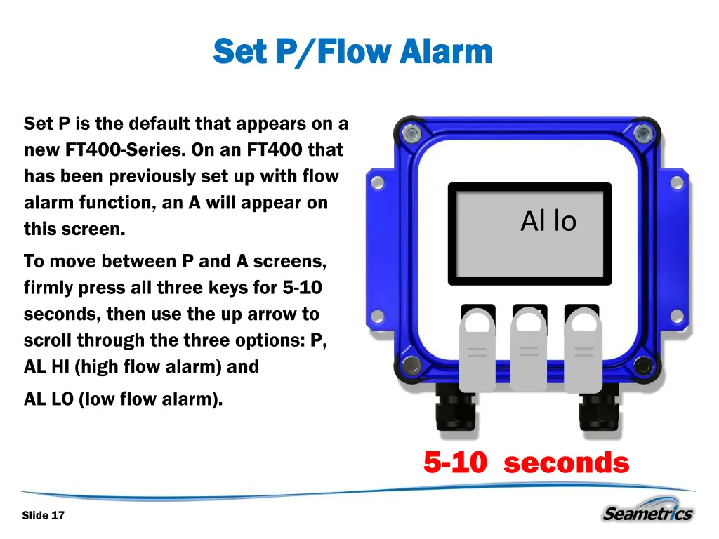 set p flow alarm set p flow alarm 1