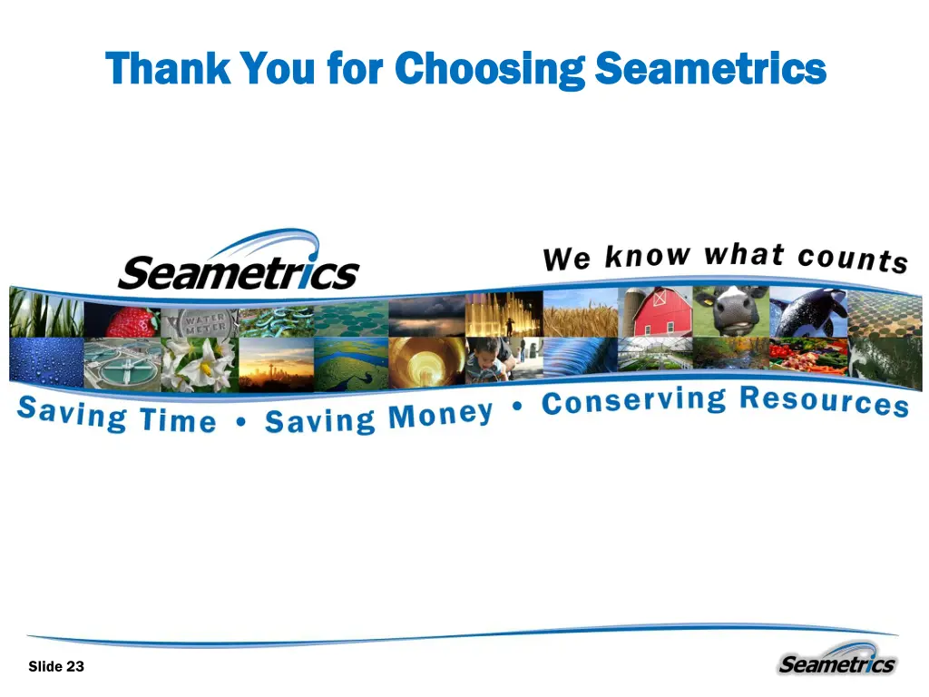 thank you for choosing seametrics thank