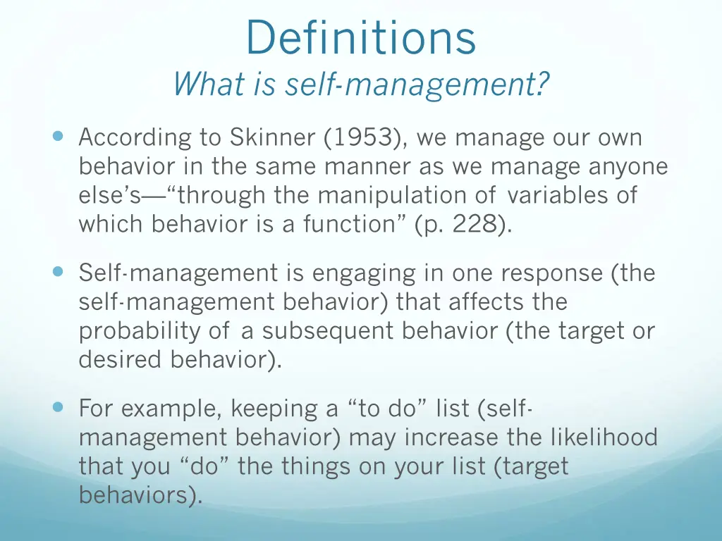 definitions what is self management