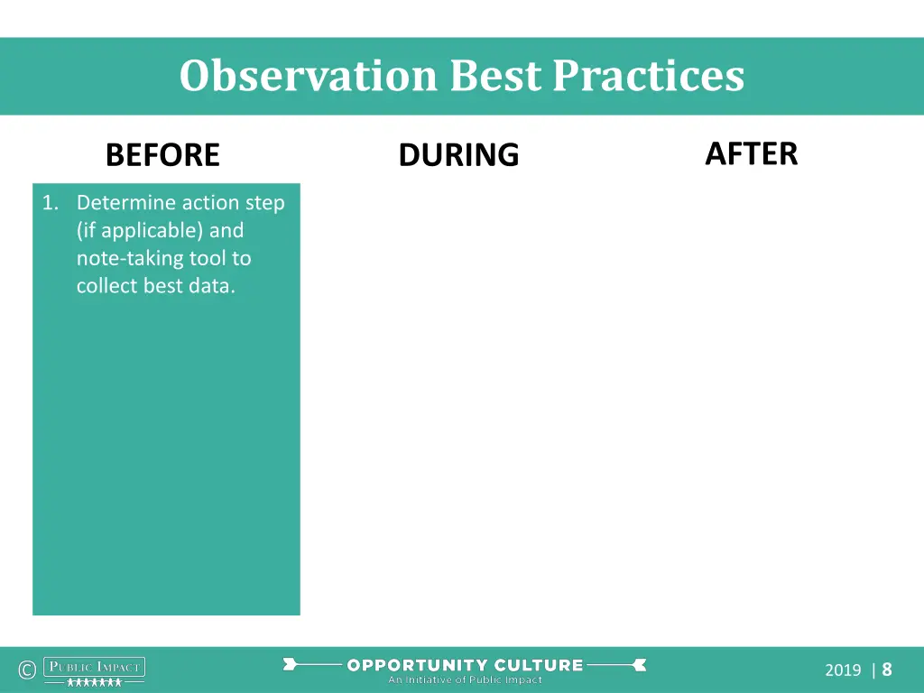 observation best practices