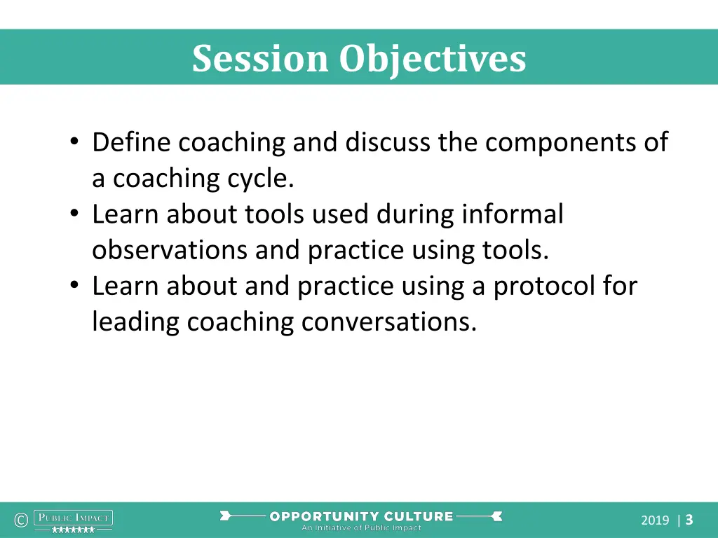 session objectives