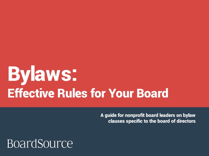 bylaws effective rules for your board