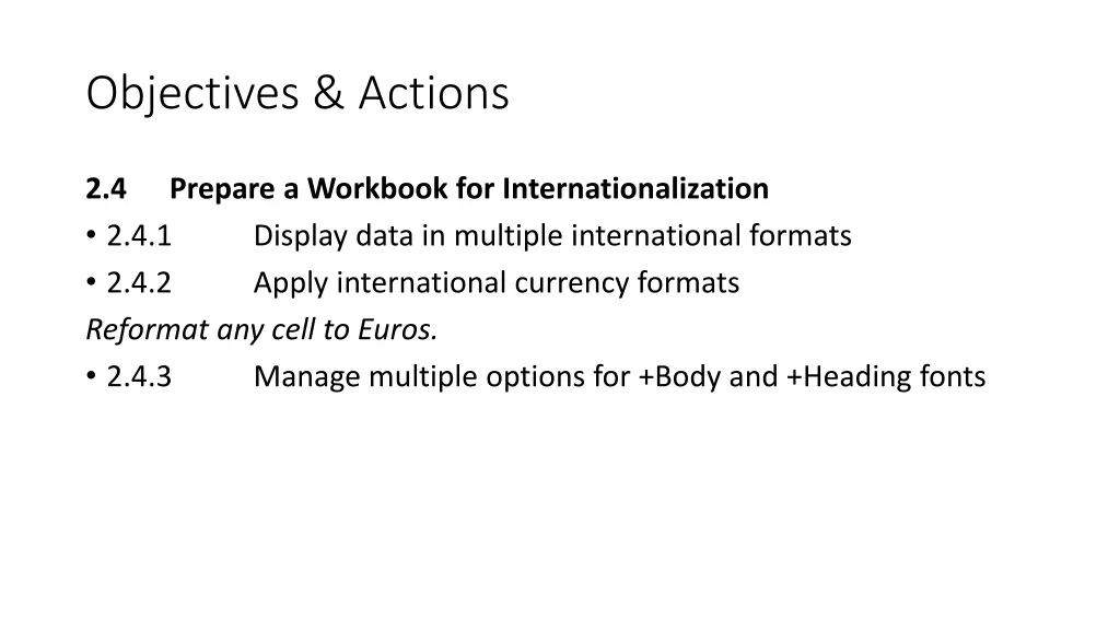 objectives actions 17