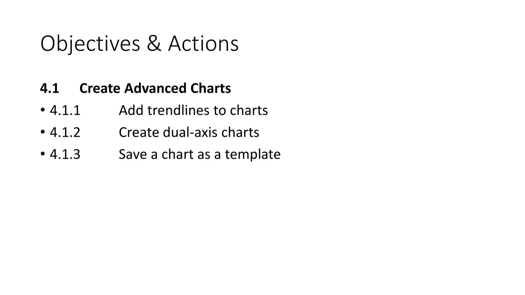 objectives actions 23