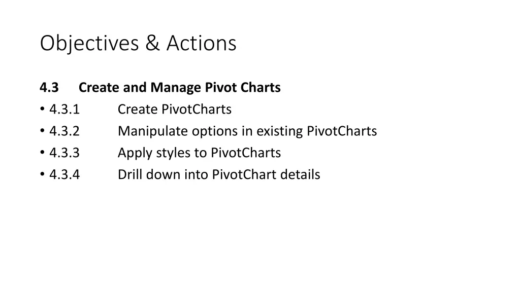 objectives actions 25