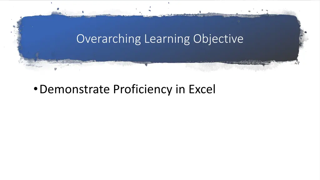 overarching learning objective