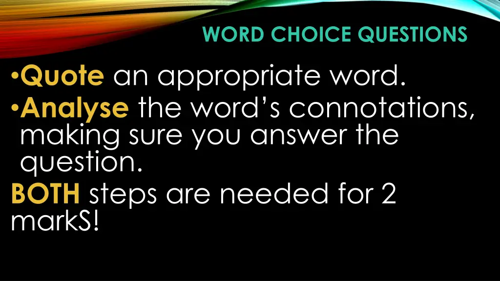 word choice questions