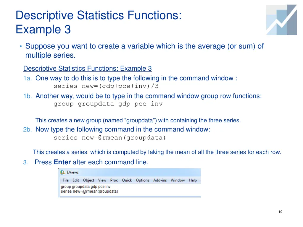 descriptive statistics functions example 3