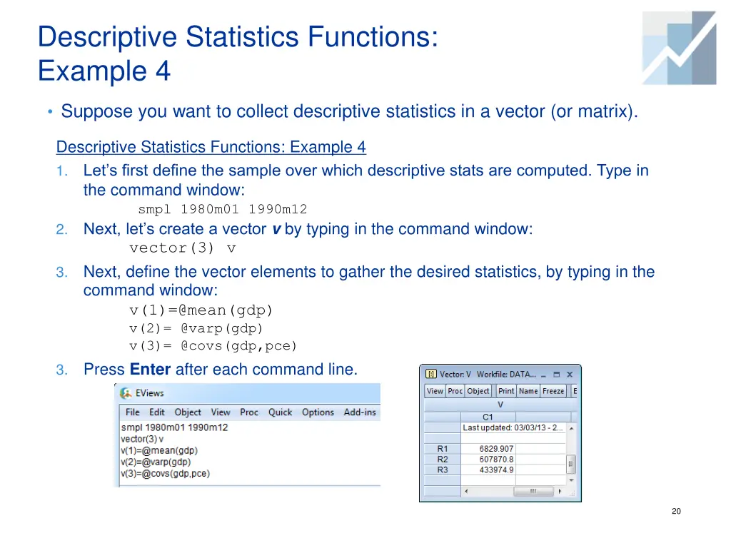 descriptive statistics functions example 4