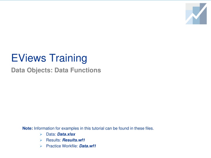 eviews training data objects data functions