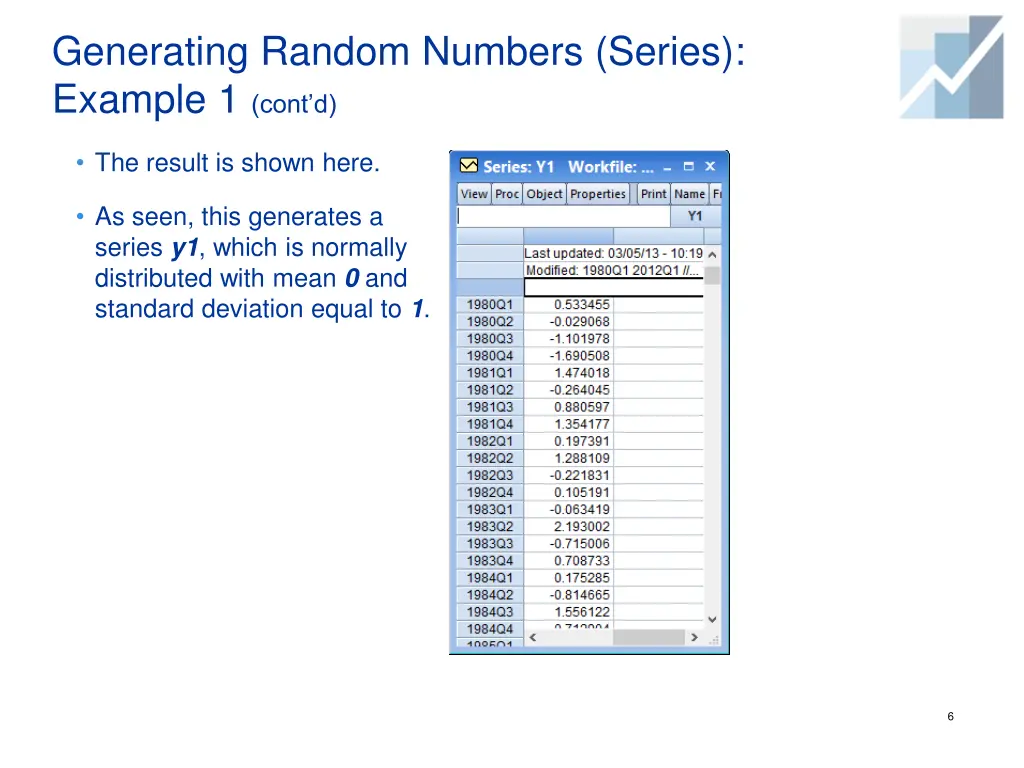 generating random numbers series example 1 cont d