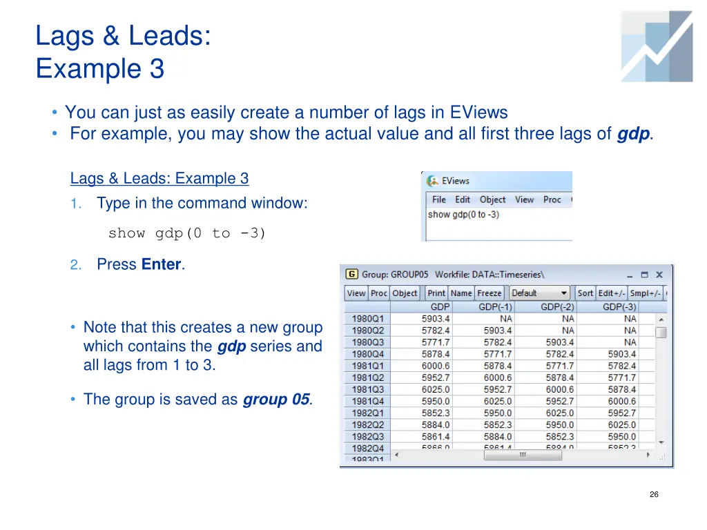 lags leads example 3