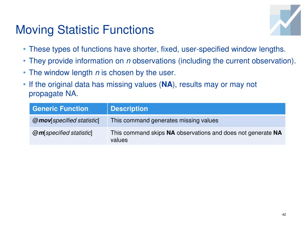 moving statistic functions