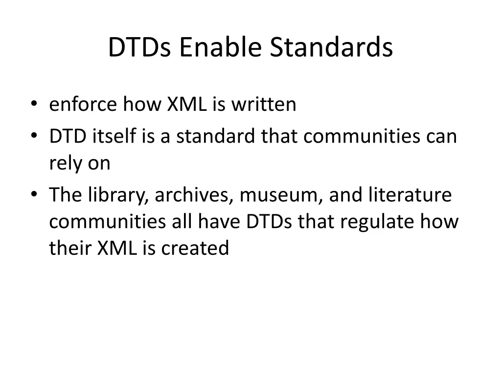 dtds enable standards