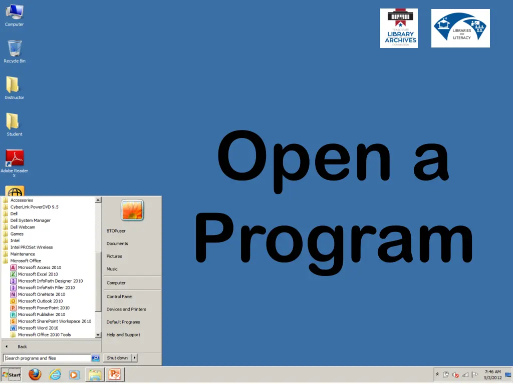 open a program