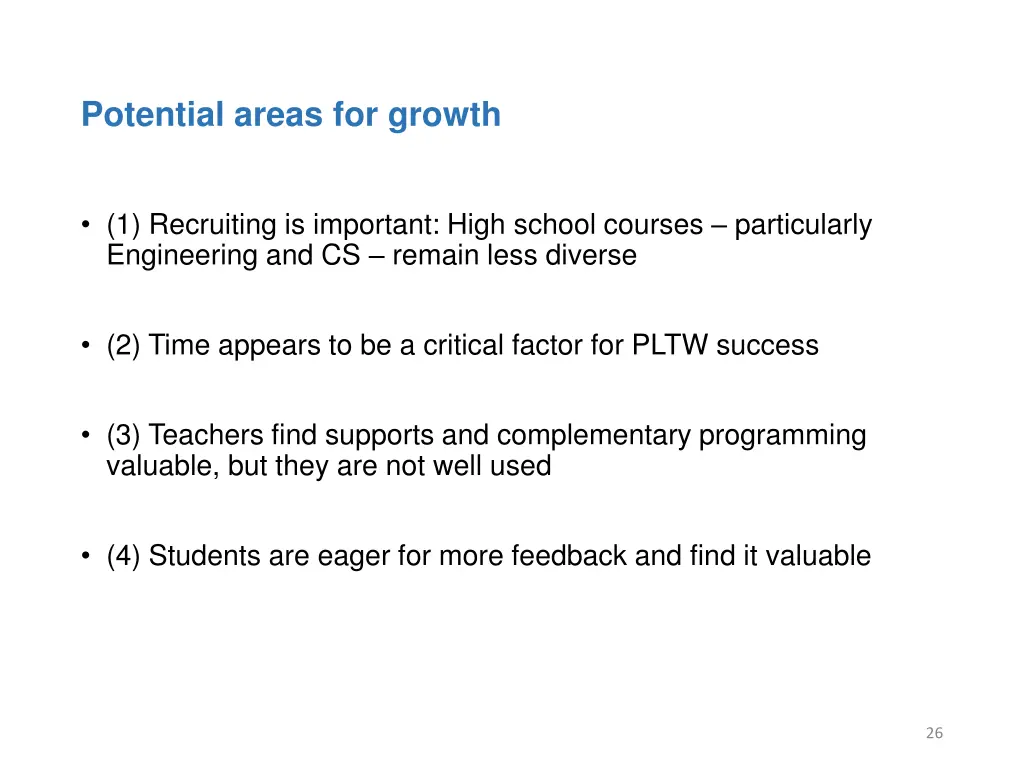 potential areas for growth