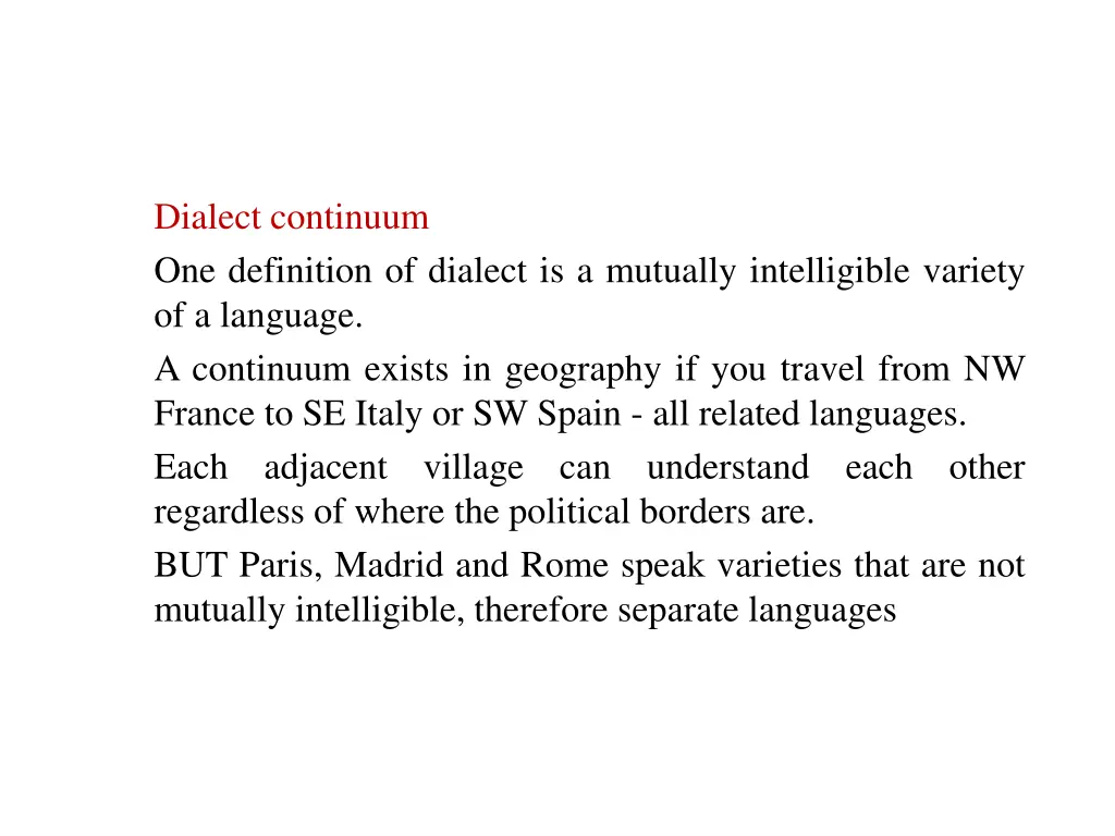 dialect continuum one definition of dialect