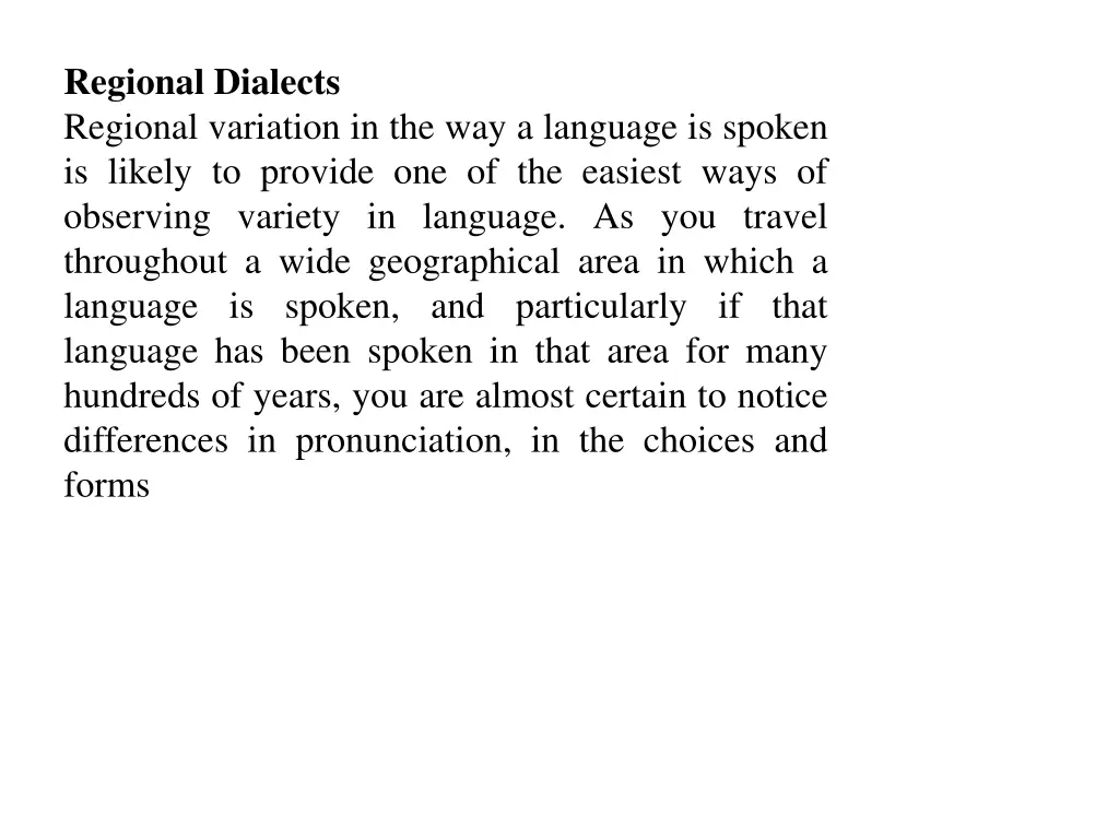 regional dialects regional variation