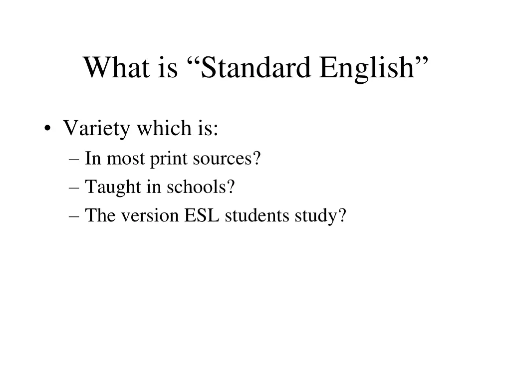 what is standard english