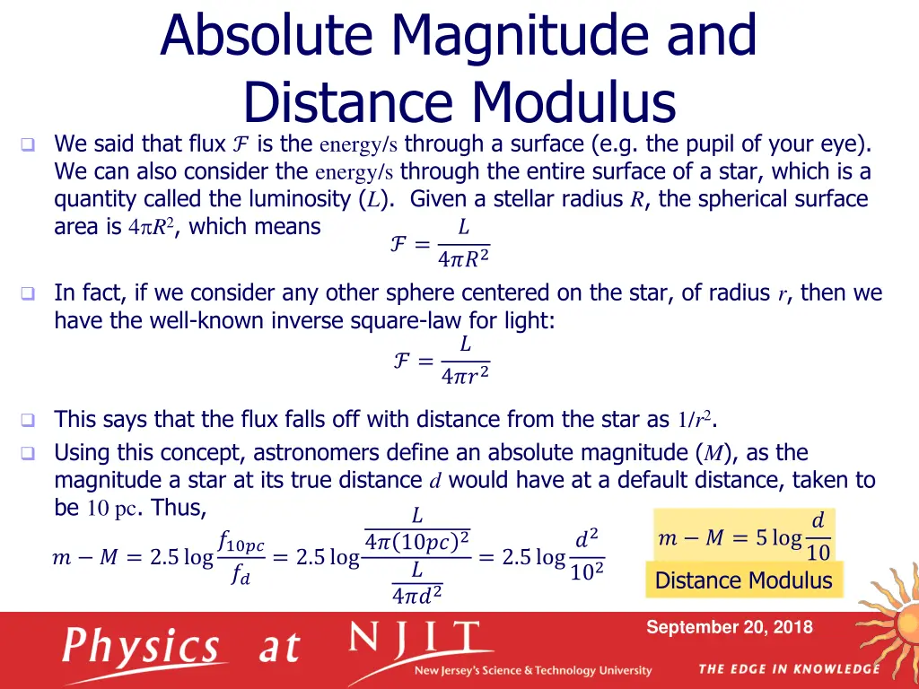 absolute magnitude and distance modulus we said