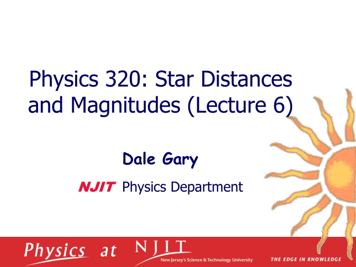 physics 320 star distances and magnitudes lecture