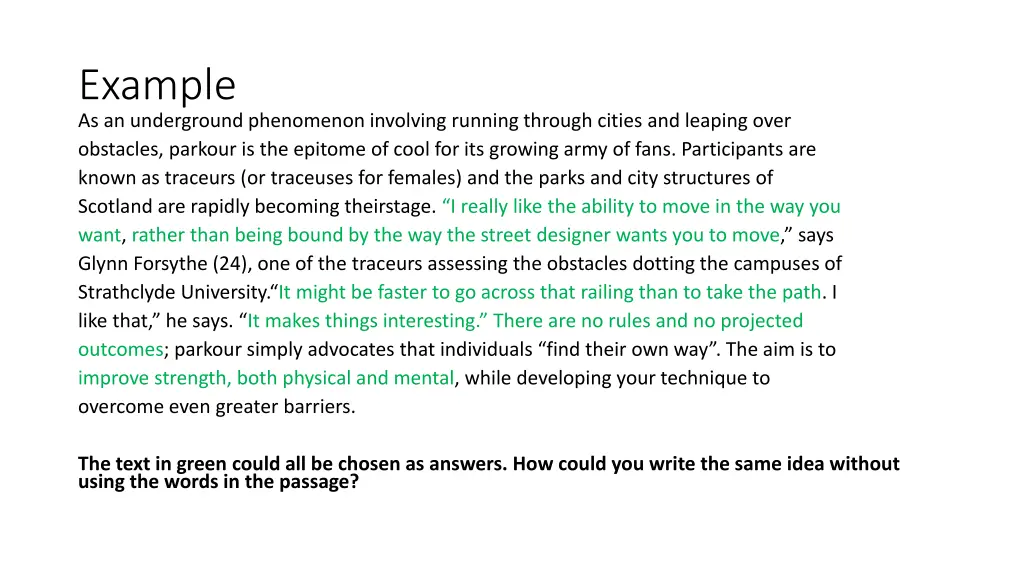 example as an underground phenomenon involving 1