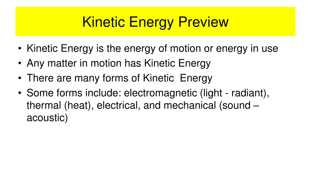 kinetic energy preview