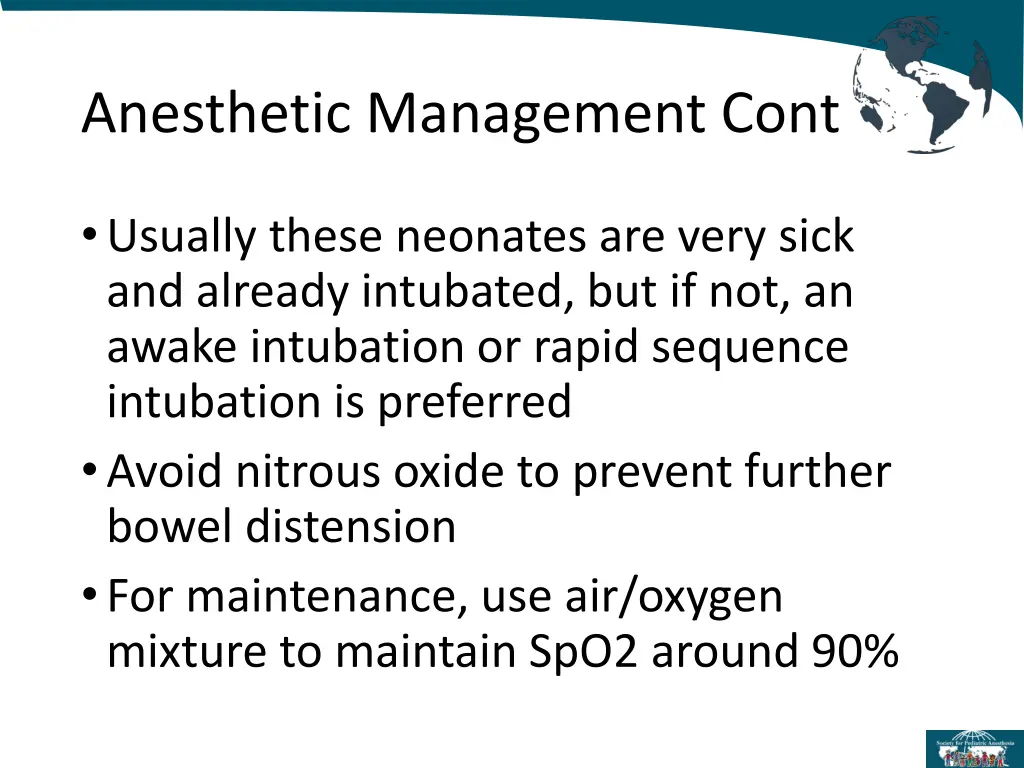 anesthetic management cont