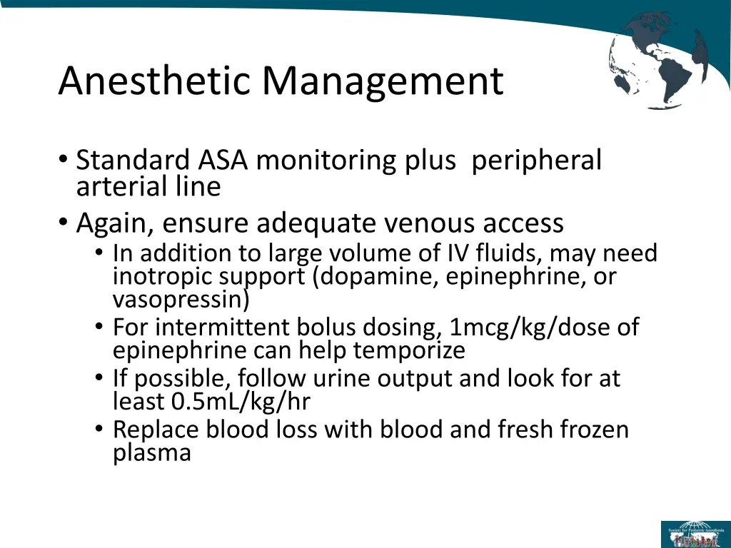 anesthetic management