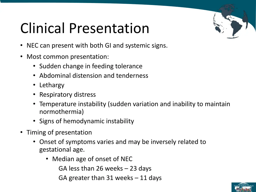 clinical presentation