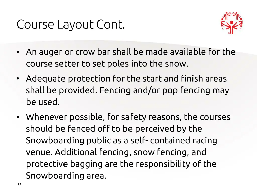 course layout cont