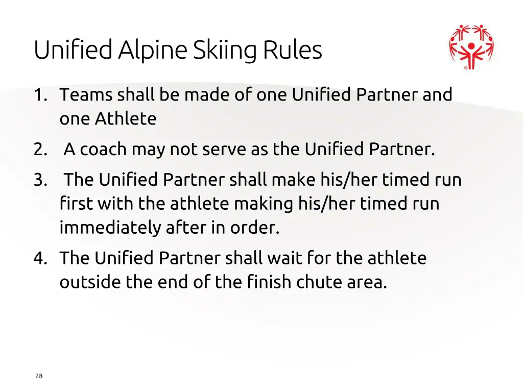 unified alpine skiing rules