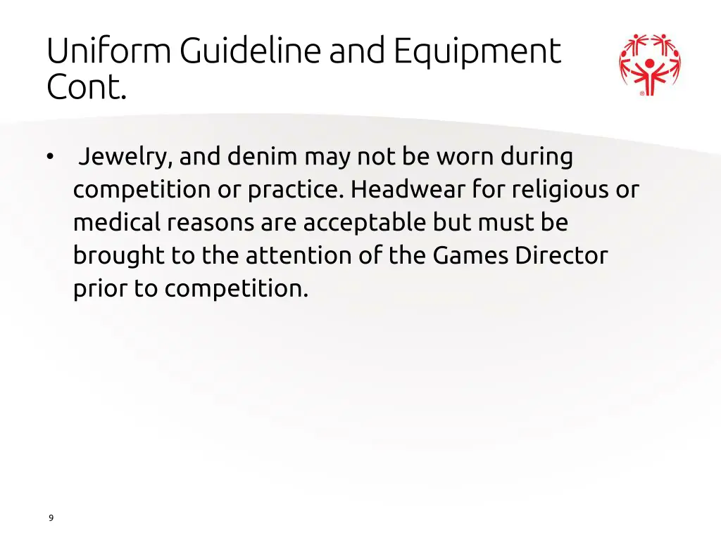 uniform guideline and equipment cont 1