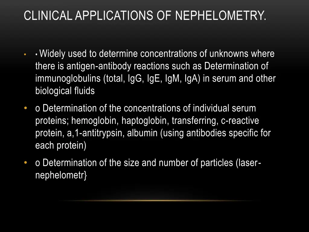 clinical applications of nephelometry