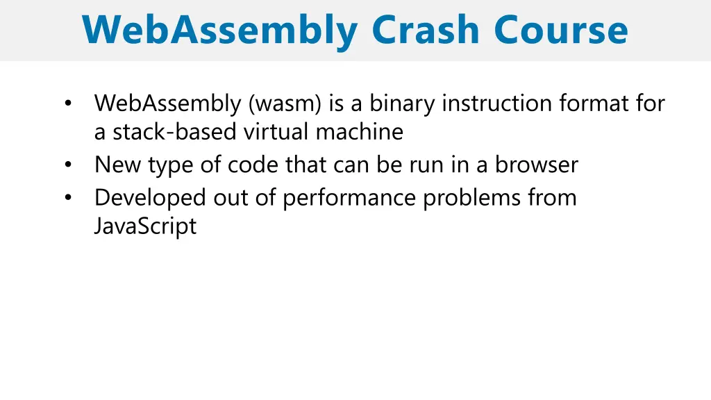 webassembly crash course