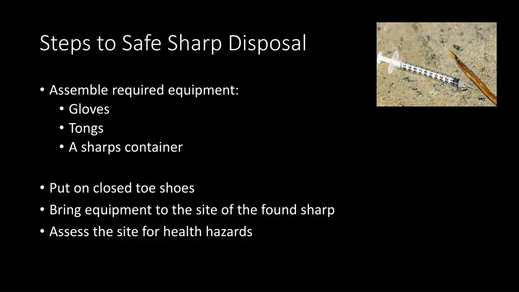 steps to safe sharp disposal