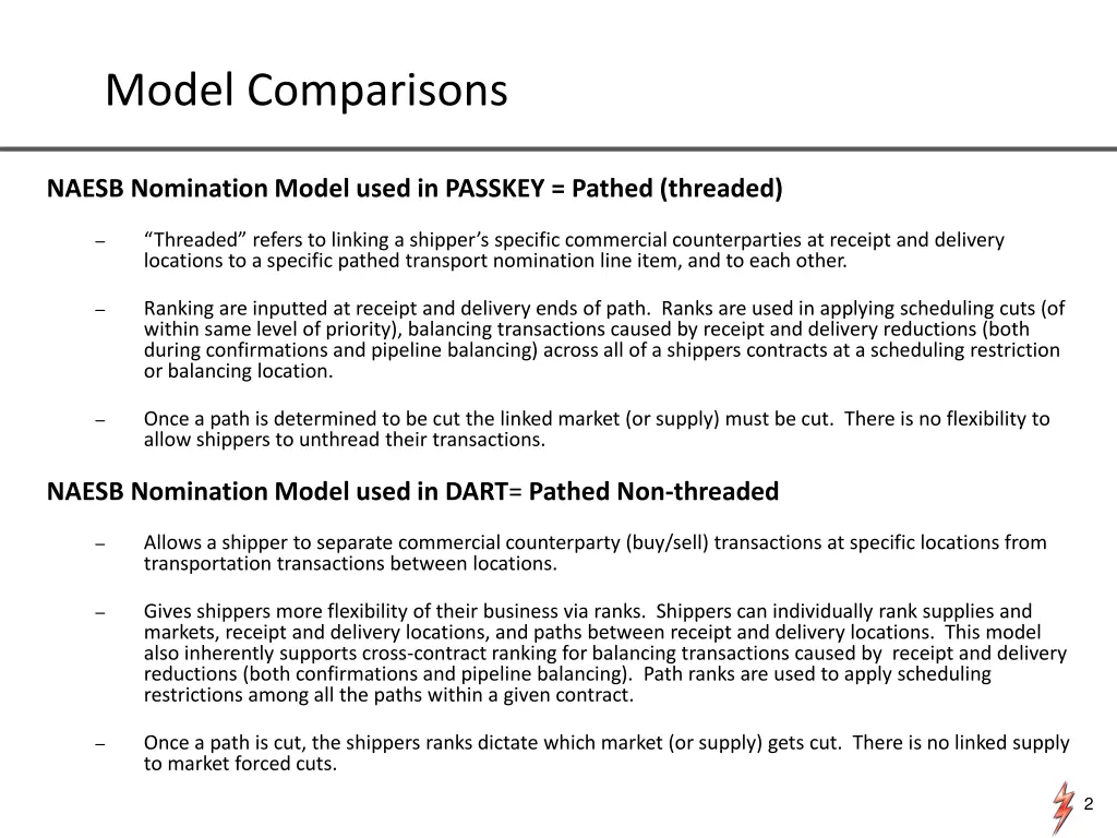 model comparisons