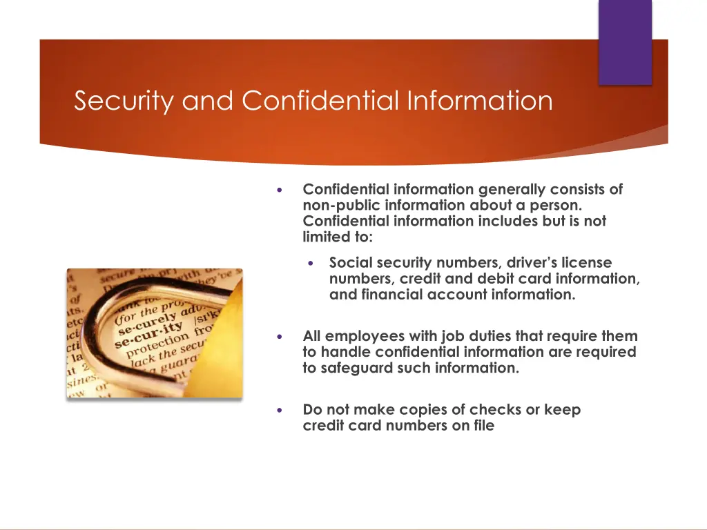 security and confidential information